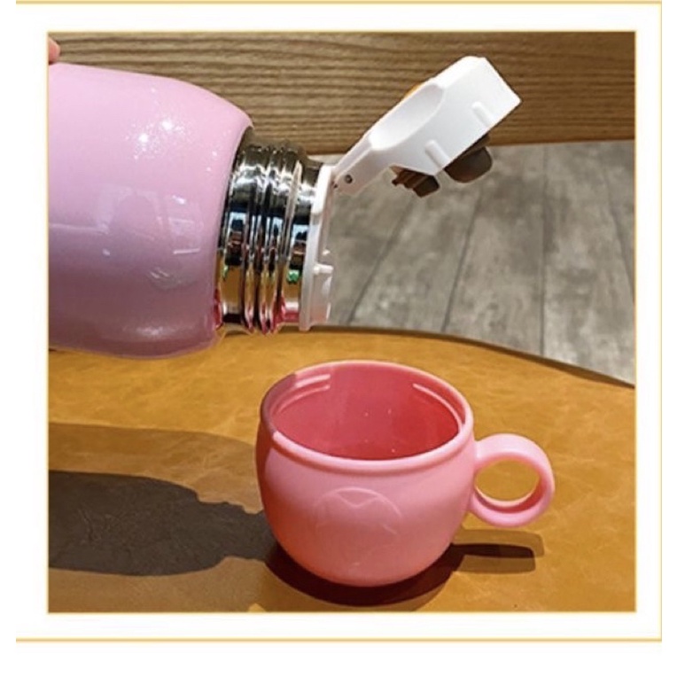 Bình nước giữ nhiệt +túi đựng bình hình Gấu Love Heart My Cup