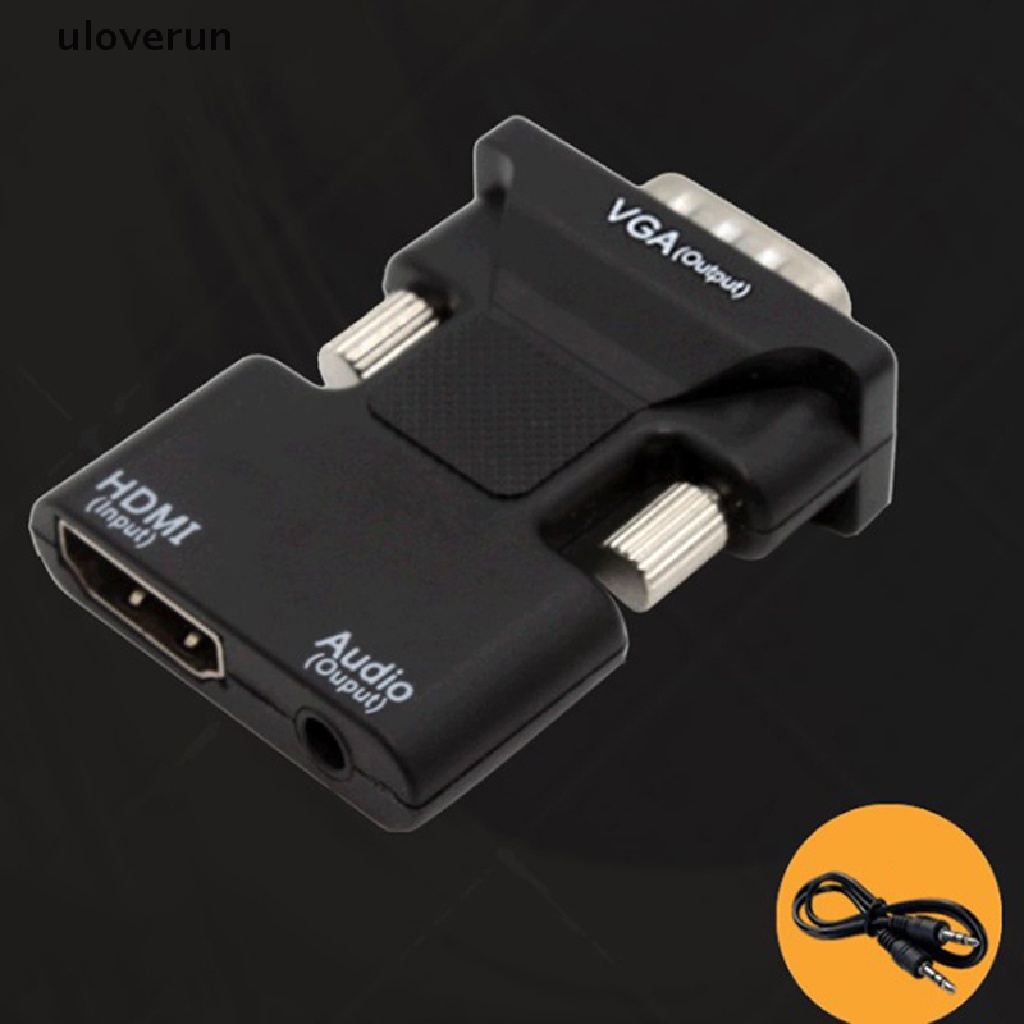 Bộ chuyển đổi âm thanh cổng HDMI sang đầu VGA Uloverun hỗ trợ đầu ra tín hiệu 1080P vn