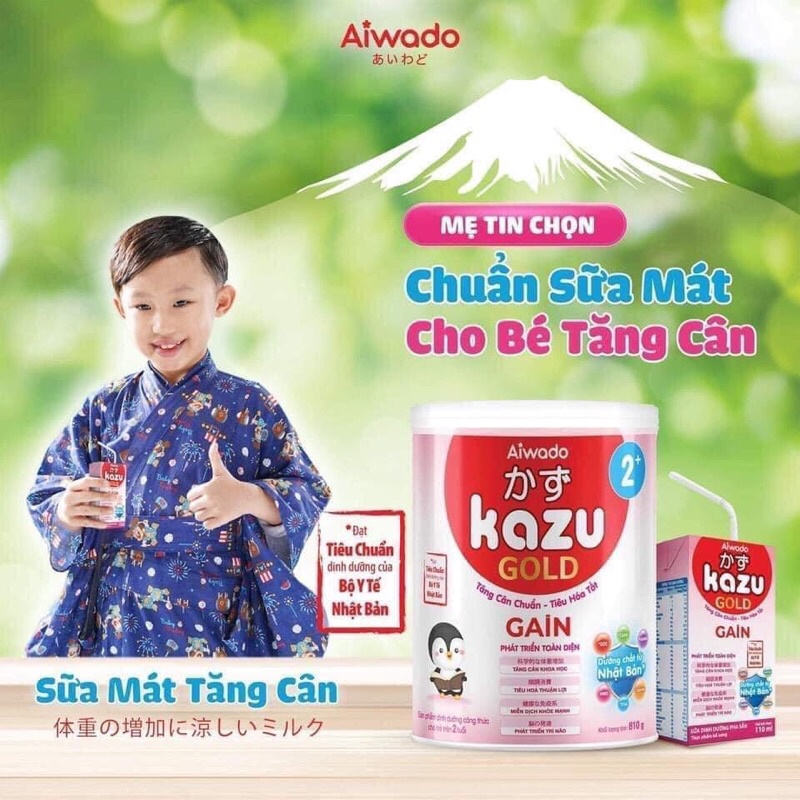 Sữa Bột Kazu Gold Gain 2+ 810g [Date mới nhất]