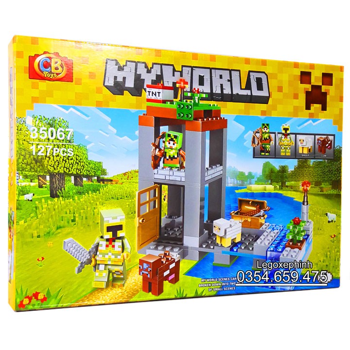 Bộ Lego Xếp Hình Mineecraft My World Canh Giữ Tào Tháp. Gồm 127 Chi Tiết. Lego Lắp Ráp Đồ Chơi Cho Bé.