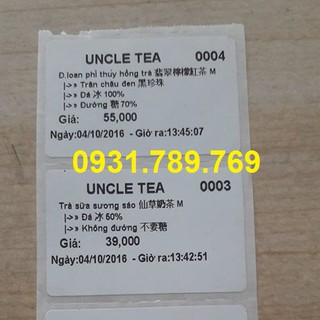 Giấy In Tem Trà Sữa (5 Cuộn)