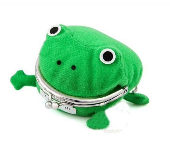 Ví đựng tiền xu hình con ếch màu xanh lá phong cách naruto độc đáo