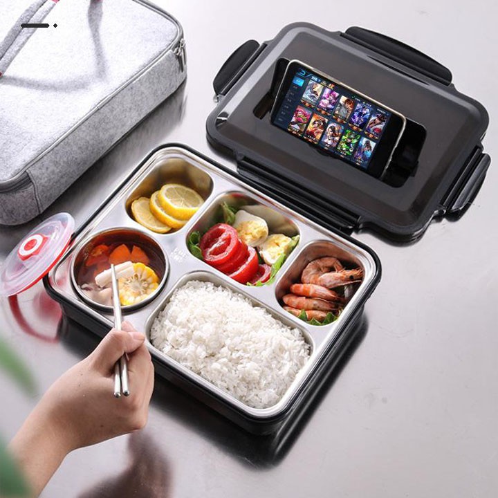 HỘP CƠM INOX 5 NGĂN CÓ NẮP ĐẬY LUNCH BOX SIÊU ĐẸP TIỆN LỢI #3