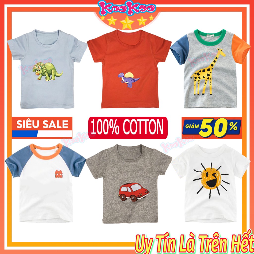 Áo Thun Trẻ Em Cho Bé Trai Cotton Thấm Hút Mồ Hôi, Áo Phông Bé Trai