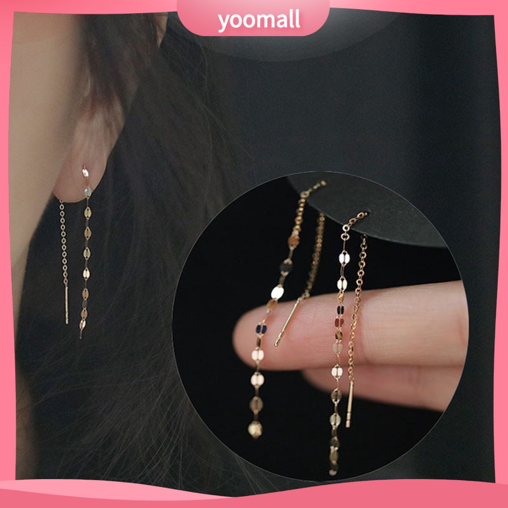 Khuyên Tai Dáng Dài Đính Đá Lấp Lánh Thanh Lịch Cho Nữ