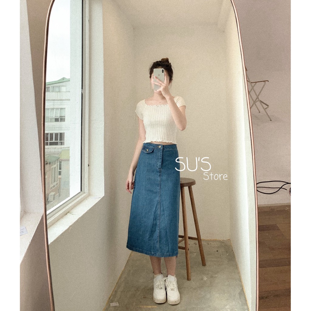 [Mã WASKT304 giảm 15% tối đa 30K đơn 99K] Áo croptop trơn viền lượn A1786 SUSTORE | BigBuy360 - bigbuy360.vn