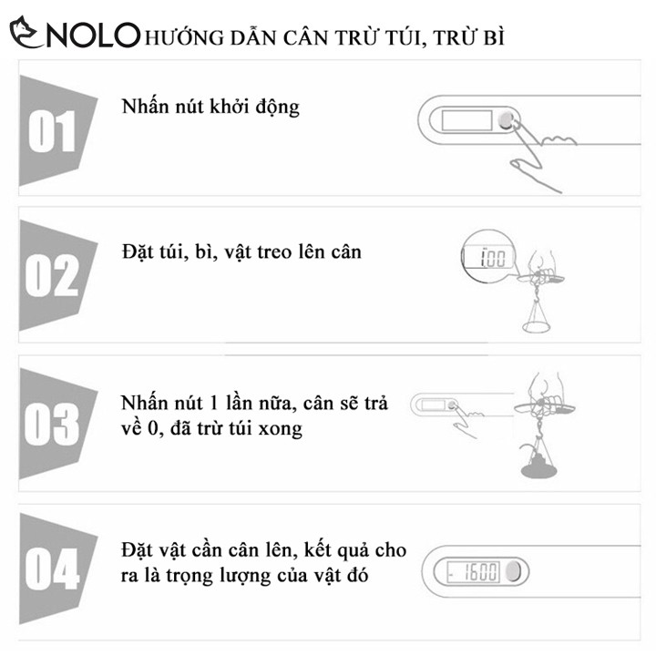 Bộ Cân Điện Tử Cầm Tay Tối Đa 50KG Màn Hình LED Một Nút Điều Khiển Chức Năng Dễ Sử Dụng