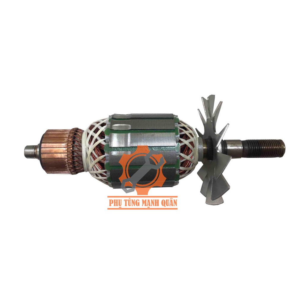 Rotor/ruột máy cắt nhôm 255 dây curoa thân 57 tặng kèm chổi than cao cấp