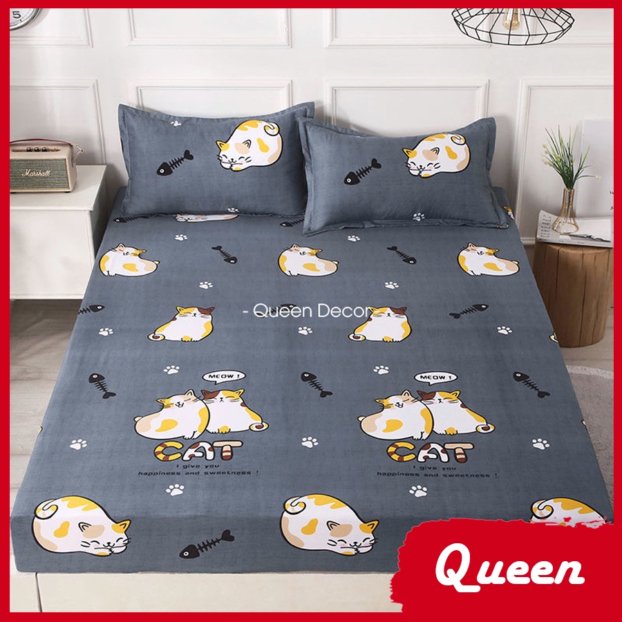 Ga Giường Nệm Cotton Poly M2 M6 M8, Drap Trải Giường Cute (Miễn Phí Bo Chun) - Queen Decor | BigBuy360 - bigbuy360.vn