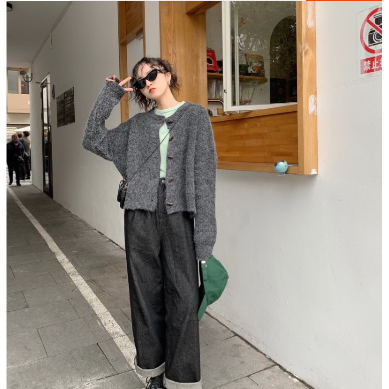 Áo Khoác Cardigan Dệt Kim Dáng Rộng Phong Cách Hàn Quốc Dễ Phối Đồ Cho Nữ | BigBuy360 - bigbuy360.vn
