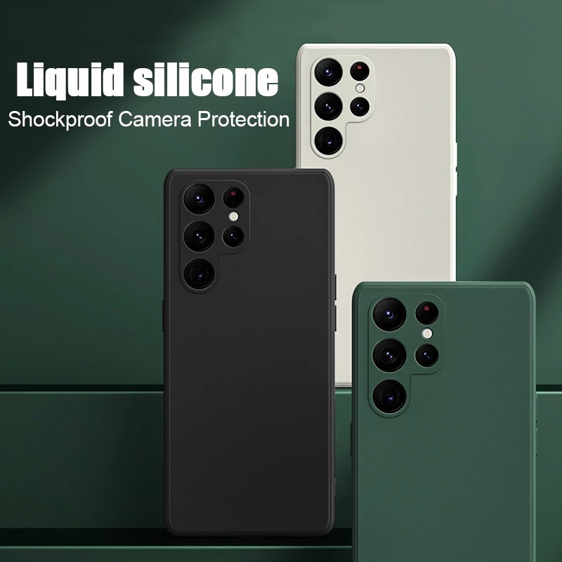 Ốp điện thoại silicon nhám cạnh vuông chống nước cho Samsung Galaxy ss S23 S22 S21 S20 FE Ultra S10 Plus 4G 5G 2022