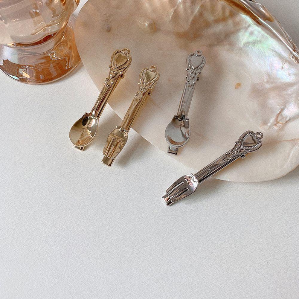 VANES1 Kẹp Tóc Hình Nĩa Đơn Giản Bằng Hợp Kim Phong Cách Hàn Quốc Thời Trang Cho Bé