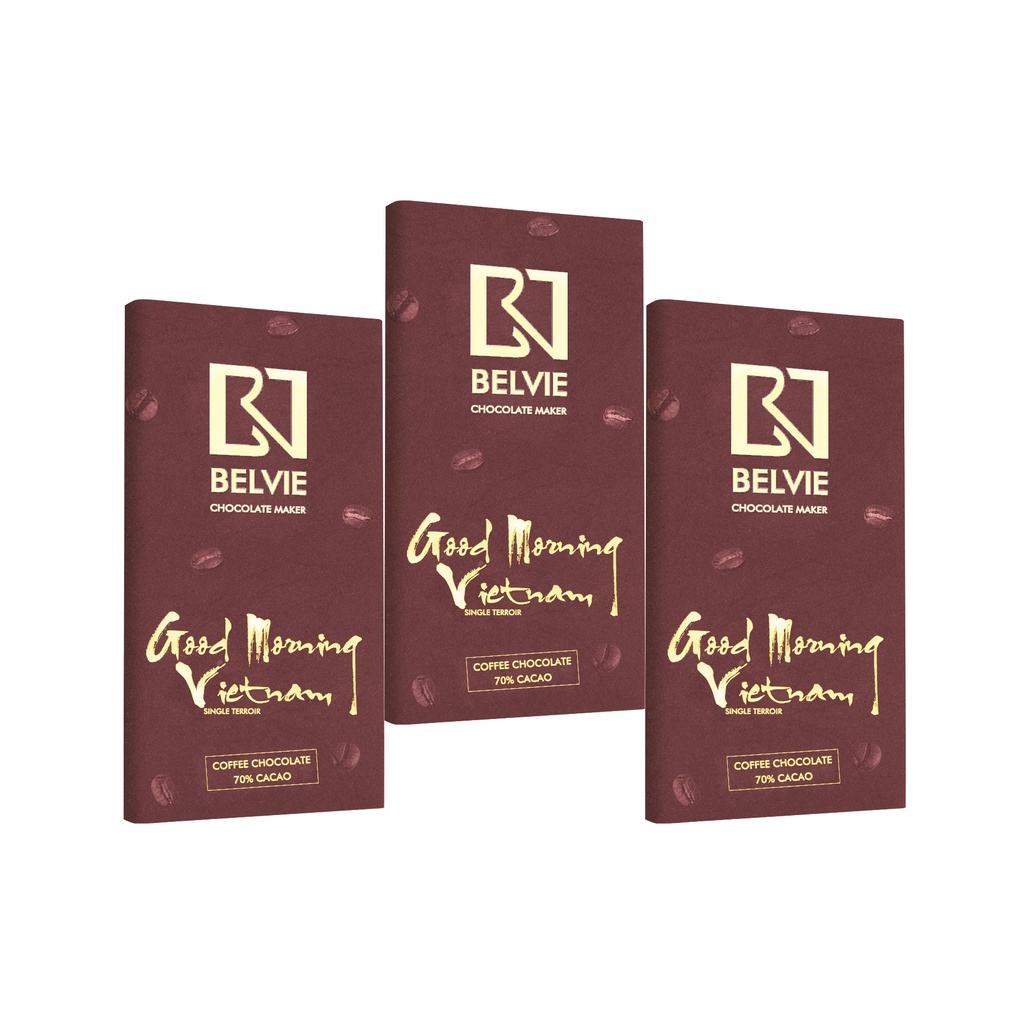 Bộ 3 thanh socola đen cafe 70% cacao