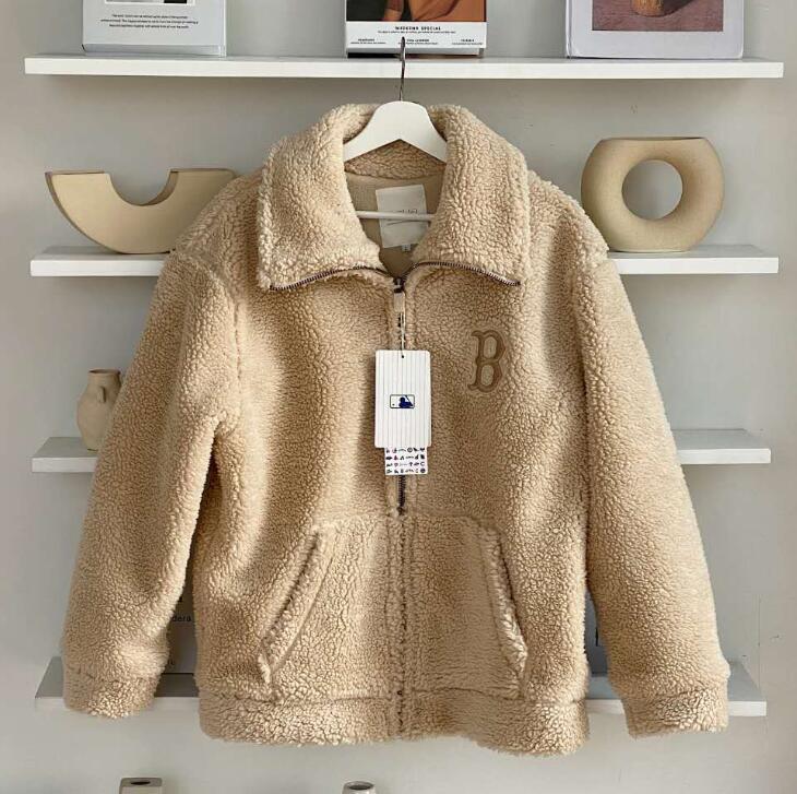Fashion MLB NY Letters Embroidery Lambswool Coat Casual Couple Jacket | BigBuy360 - bigbuy360.vn