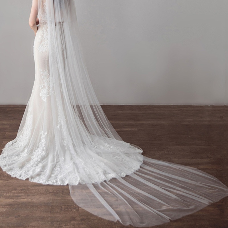 Mạng Che Mặt 2 Lớp Bằng Vải Tuyn Dài 118 Cho Cô Dâu