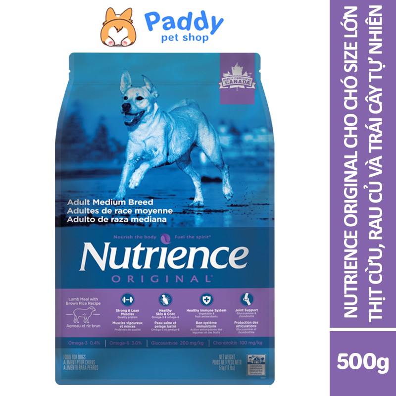 [500g] Hạt Nutrience Original Cho Chó Trưởng Thành Size Lớn - Cừu &amp; Rau Củ Quả