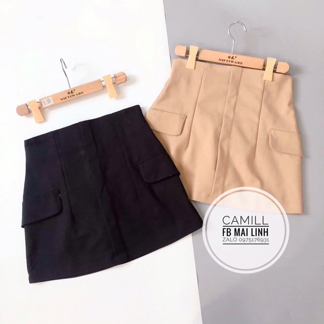 ⚡️BAN SI⚡️Chân váy cạp cao kaki da 2 màu ❤️[CHAN VAY CAP CAO]❤️[CHAN VAY DEP]❤️[CHAN VAY CO TUI]❤️[]❤️ | BigBuy360 - bigbuy360.vn