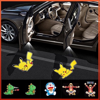 Pikachu Đèn LED laser không dây chiếu hình gắn cửa xe hơi họa tiết hello kitty với 32 họa tiết tùy chọn sạc USB