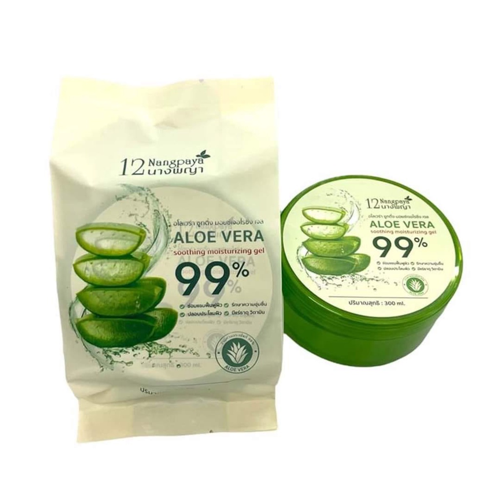 01 Gel Dưỡng Ẩm Đa Năng Nha Đam 12 Nangpaya Aloe Vera Soothing Moisturizing Gel 99% Thái Lan 300ml