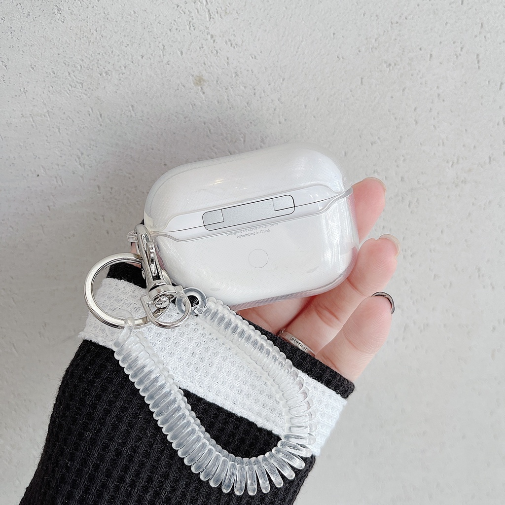 Vỏ Bảo Vệ Hộp Sạc Tai Nghe airpods 1 2 Pro 3rd Generation Pro 1/2 Trong Suốt Chống Sốc Họa Tiết Hoạt Hình Kèm Dây Đeo Kiểu Nhật Hàn