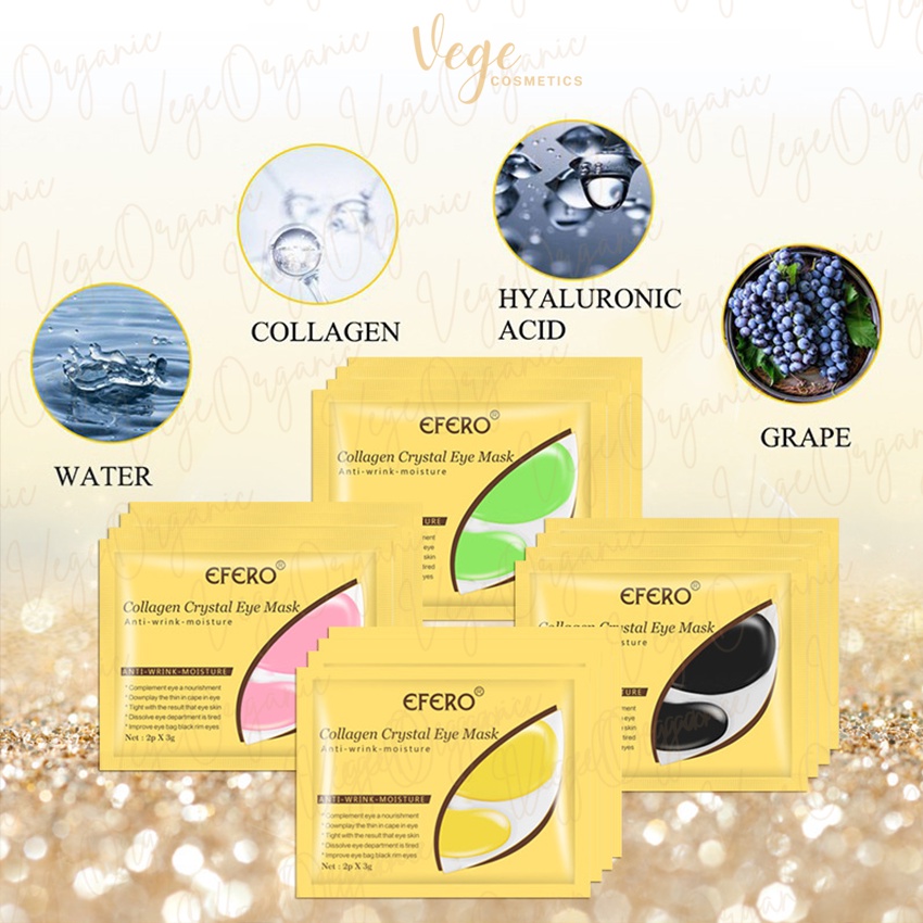 Mặt nạ mắt Collagen Eye Mask Efero VEGE ORGANIC dưỡng giảm bọng chống thâm và nhăn mắt hiệu quả