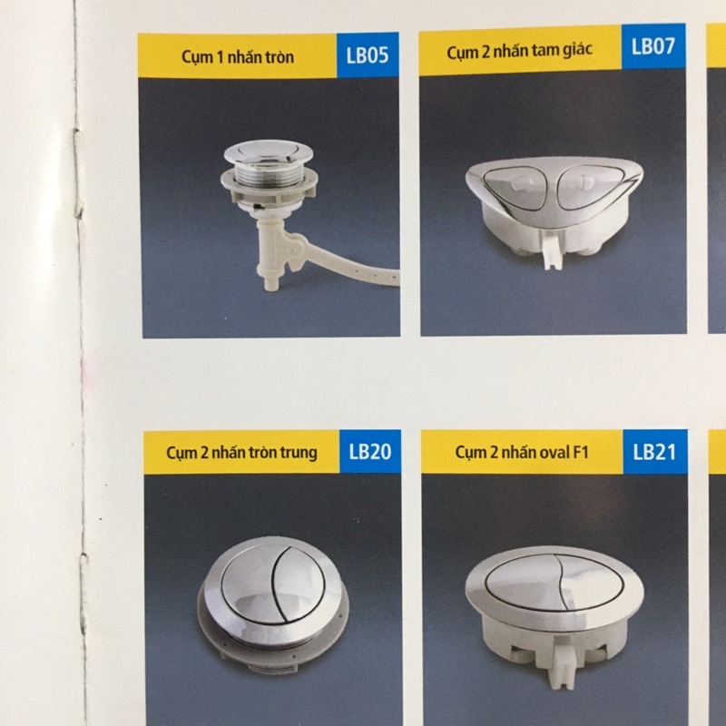 Nút nhấn bộ xả bồn cầu 1 khối, 2 khối - Hàng chính hãng Hùng Anh
