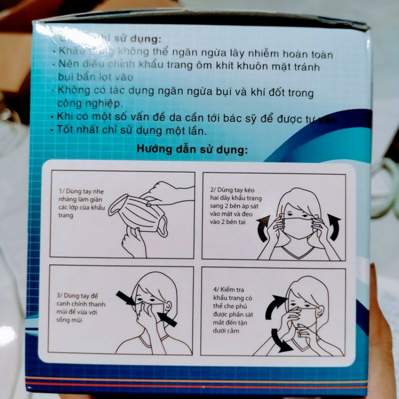Khẩu Trang Y Tế 4 Lớp Famapro Nam Anh - hộp 50 cái