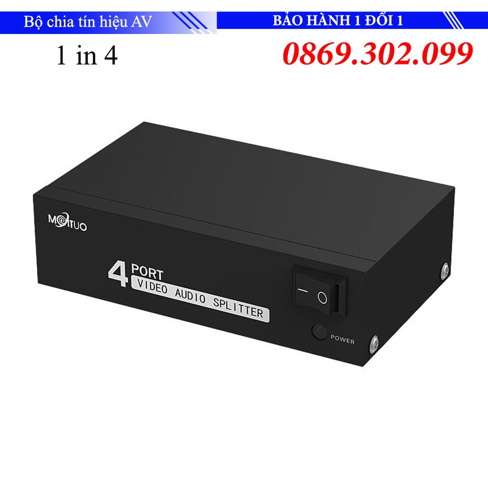 Bộ chia tín hiệu AV (Video &amp; Audio) 1 ra 4 - AV Splitter 1 in 4 out MT-Viki