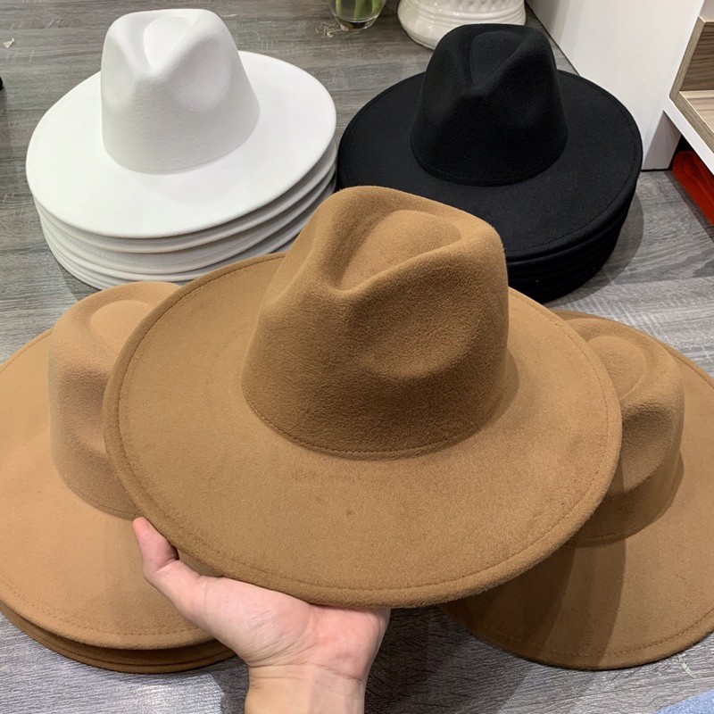 Mũ Nón Fedora Unisex Vành 10cm Nỉ Lót