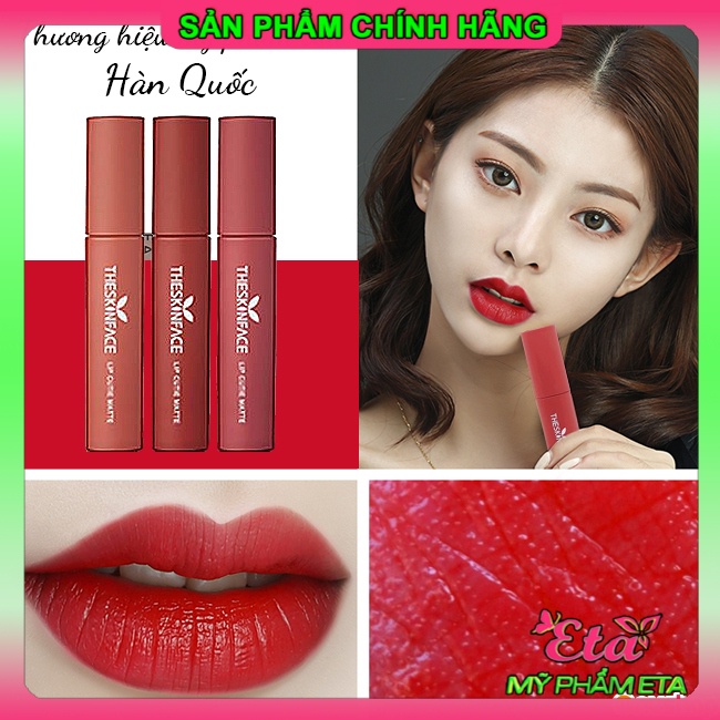 Son thỏi THE SKIN FACE Bote Red Lipstick vỏ đỏ Hàn Quốc chuẩn màu 01-07