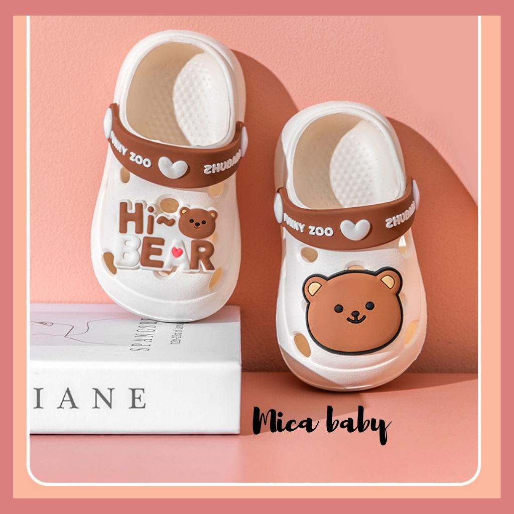 Dép sục cho bé siêu nhẹ hình gấu nâu đáng yêu Mica Baby GD01