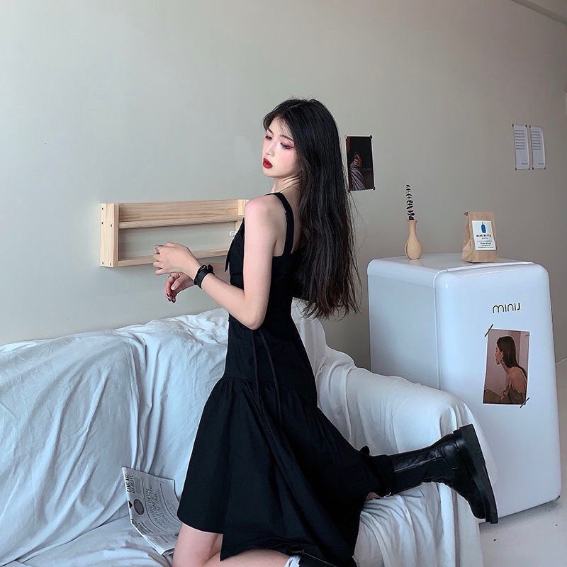 Đầm 2 Dây Đen Ulzzang Cá Tính D&B Cho Nữ