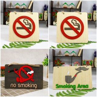 Bảng, biển gỗ trang trí, bảng decor trang trí in chữ ''no smoking'' nhiều mẫu