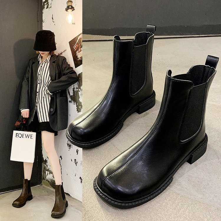 Square Toe Low Heel Elastic Slip on Boots | BigBuy360 - bigbuy360.vn