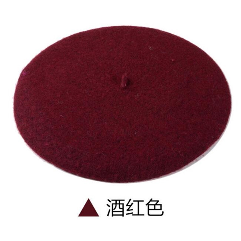 【sweet】Korean Women retro Classic Warm Hairy Beret Hat candy color Fedora Beanie Cap