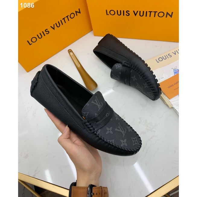 Giày lười nam 𝕃𝕧 hoa đen fullbox