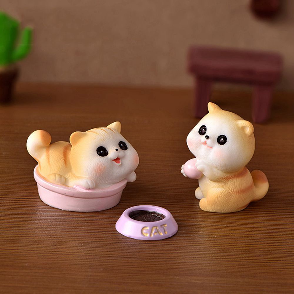 Mô hình chú mèo hoạt hình bằng nhựa resin trang trí tiểu cảnh xinh xắn đẹp mắt
