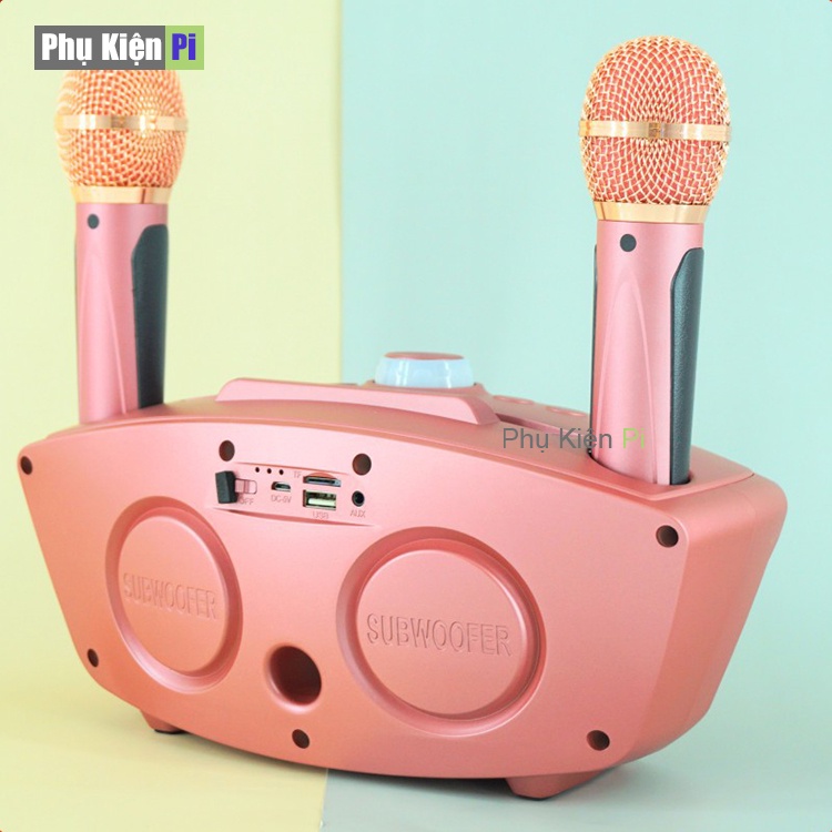 [CHÍNH HÃNG] Loa karaoke mini SD 306 hát chuẩn tặng kèm 2 mic kết nối bluetooth hỗ trợ ghi âm tách lời- BH 6 tháng