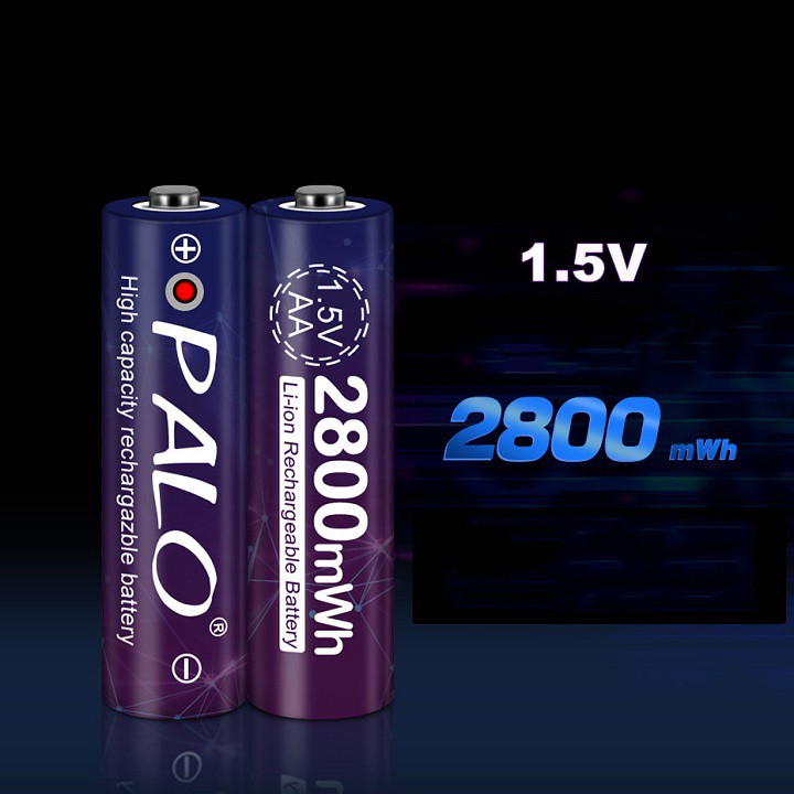 Bộ sạc pin tiểu 1,5V công suất cao AA2800mAh PALO chuyên dùng hát karaoke