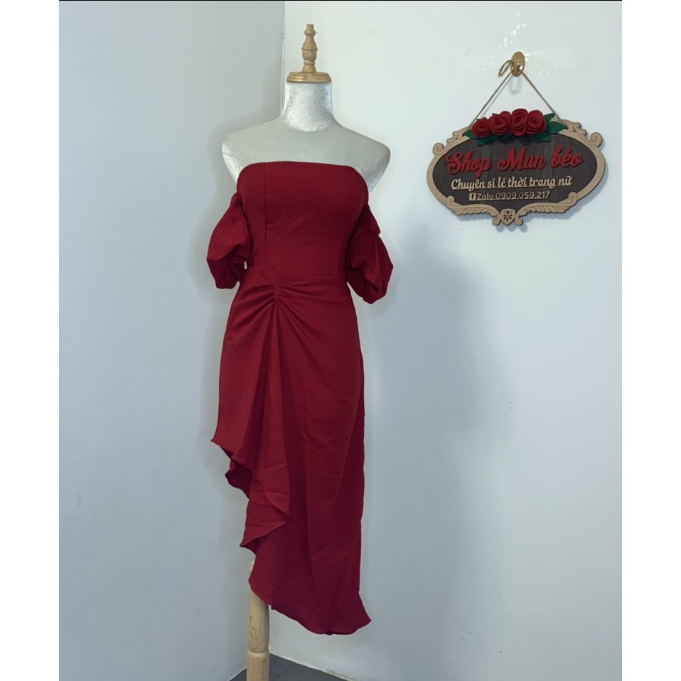 [VIDEO+HÌNH THẬT] Váy Đầm RED HOLIDAY DRESS Chất Cát Thái Sang Trọng Đẹp Sexy Thời Trang Dạo Phố Dự Tiệc Hàng Cao Cấp