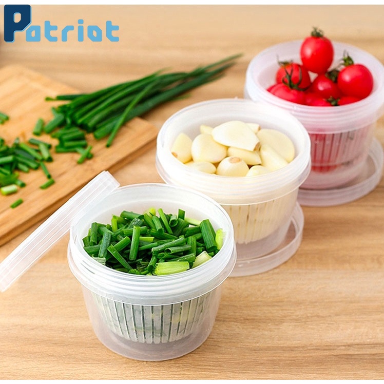 Hộp Nhựa Trong Suốt Đựng Hành Tỏi Bảo Quản Trong Tủ Lạnh