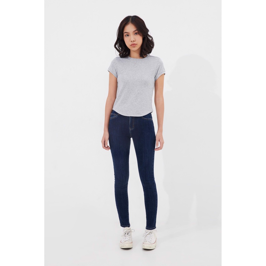 TheblueTshirt - Áo Thun Trơn Tay Ngắn Nữ Màu Xám -1990 T-shirt - Grey