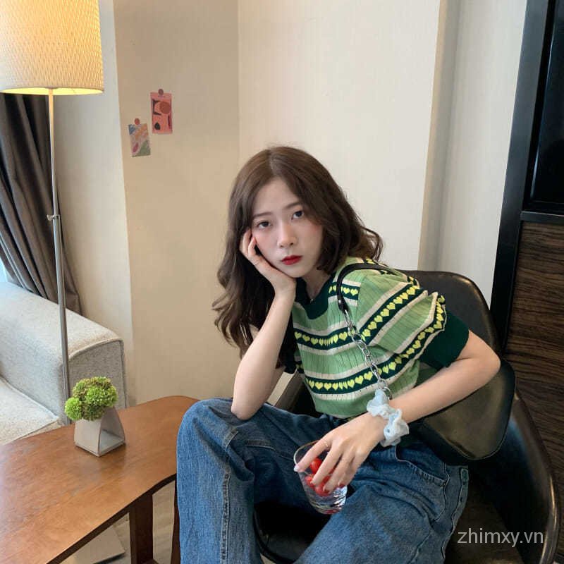 Áo Do Dower Dệt Kim Tay Ngắn Dáng Rộng Rãi Phong Cách Hàn Quốc Dễ Phối Đồ | BigBuy360 - bigbuy360.vn