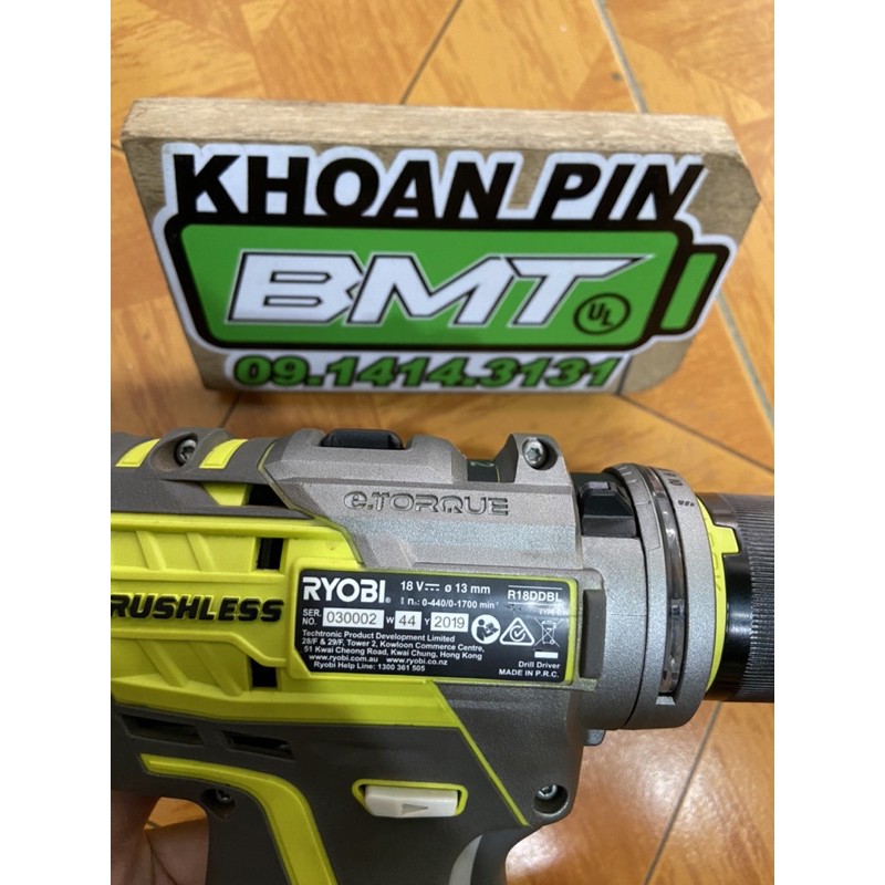 Body Khoan Ryobi  R18DDBL(Sử dụng pin 18 v , mũi khoan 13mm)