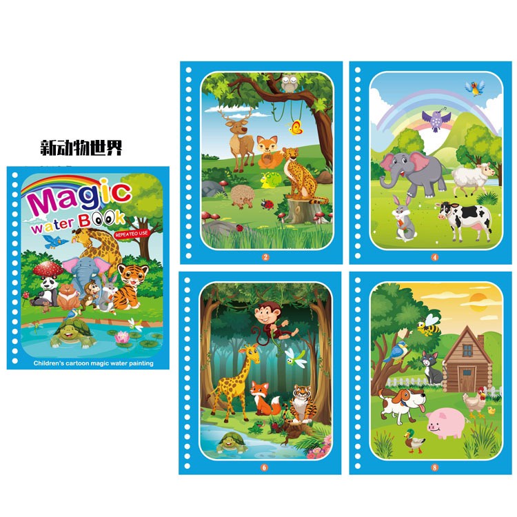Tranh Tô Màu Nước Ma Thuật Tự Xóa, Tranh Tập Tô Thần Kỳ, Magic Water Book Cho Bé Giá Tốt Với 20 Chủ Đề Tặng 1 Bút Tô Màu