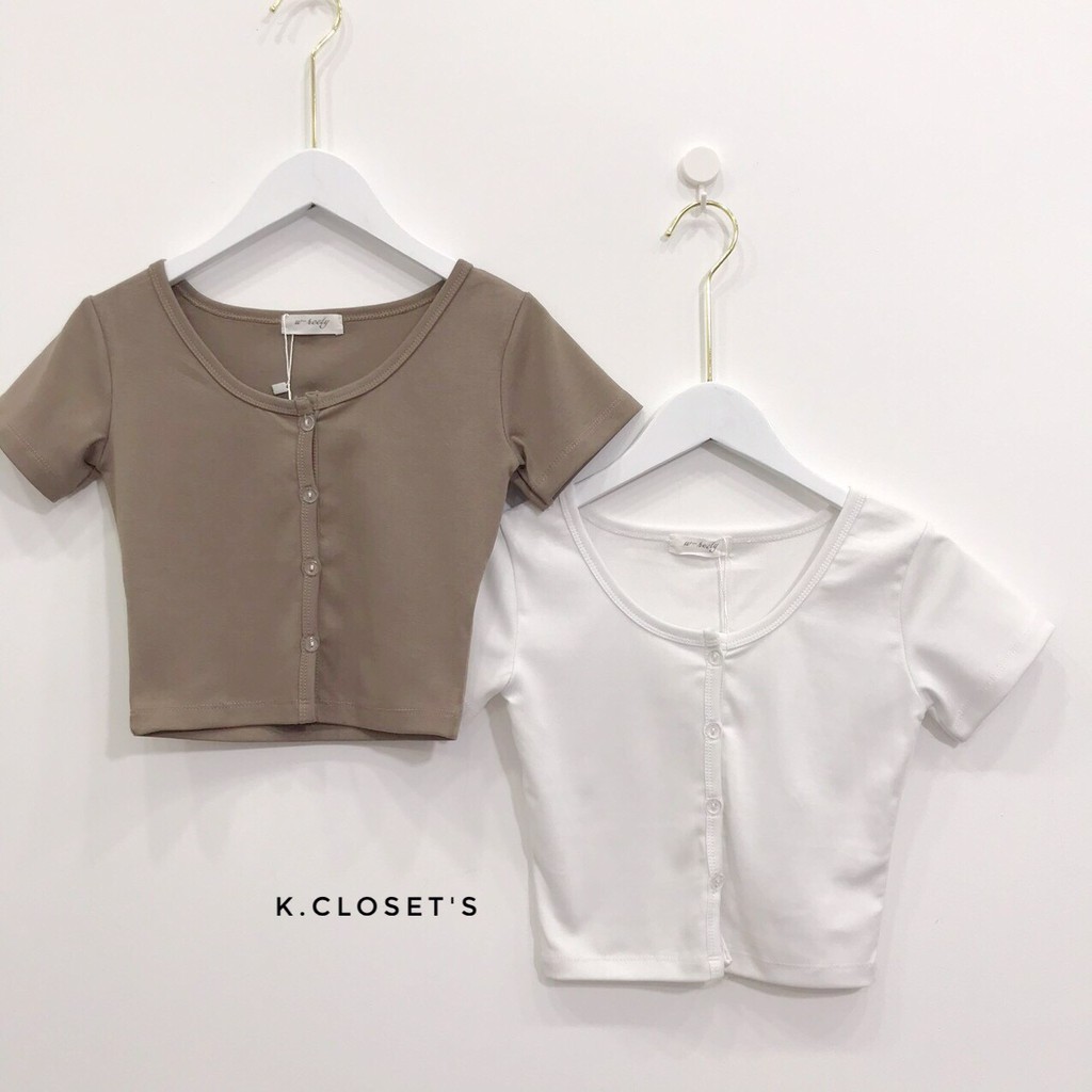 [Hot Trend] Áo Thun nữ 🌺SALE🌺Áo Croptop unisex Cộc Tay Cổ Tròn Có Cúc Nhiều Màu Siêu Đẹp chất liệu vải nhập khẩu cao cấp | BigBuy360 - bigbuy360.vn