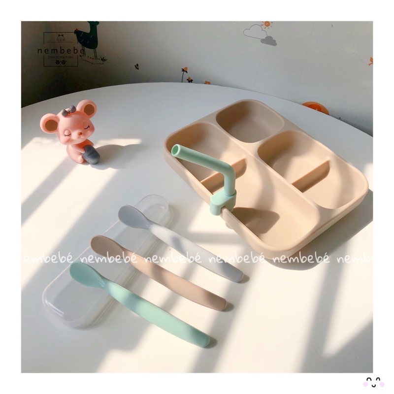 Ảnh Thật Ống Hút BobbyDoll Cho Bé Hút Nước Từ 12M, Hút Nước Canh Chất Liệu Silicon Không Chứa BPA - NemBeBé