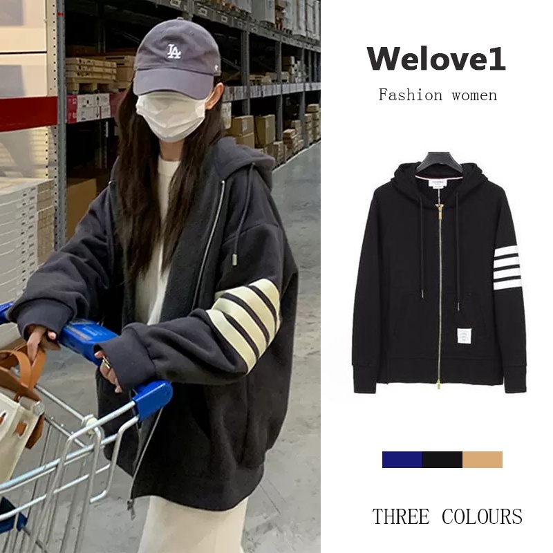 Áo khoác cardigan vải dệt kim tay dài dáng rộng có mũ trùm đầu phong cách mỹ retro thời trang dành cho nữ