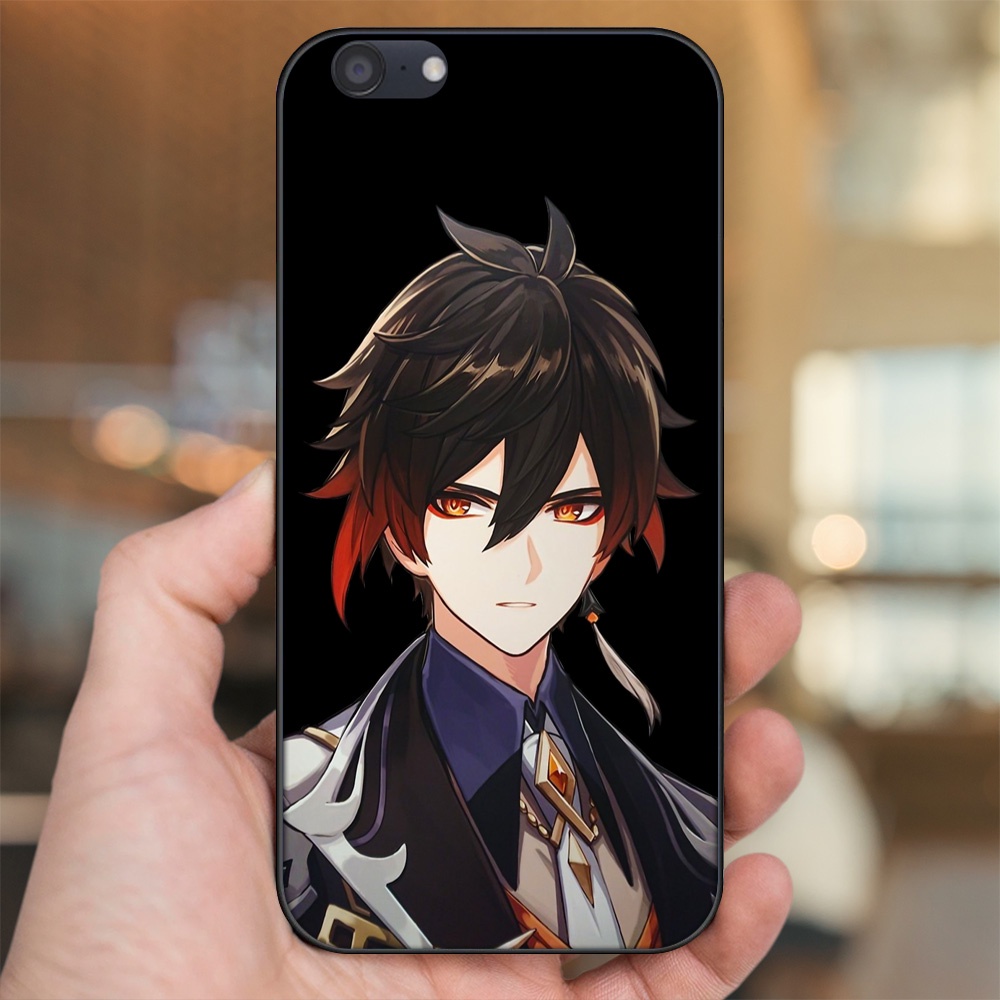 Ốp lưng Oppo A71 viền đen in hình Zhongli Genshin Impact