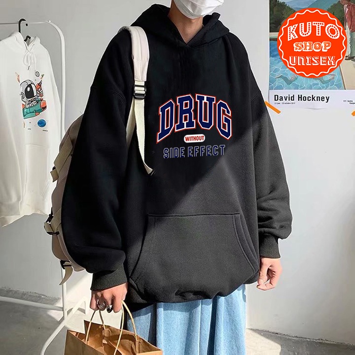 ÁO HOODIE DRUG Nỉ Ngoại Cao Cấp - In Pet Siêu Bền Siêu Đẹp